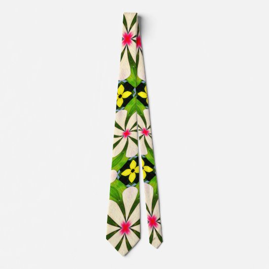 Esthetische bloemen patroon stropdas (Voorkant)