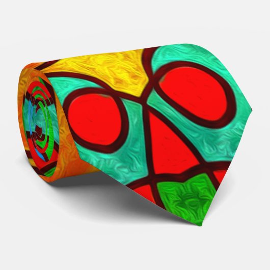 Esthetische bloemen patroon stropdas (Opgerold)