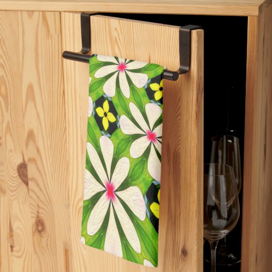 Esthetische bloemen patroon theedoek (Derde Gevouwen)