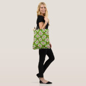 Esthetische bloemen patroon tote bag (Op model)