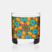 Esthetische bloemen patroon whisky glas (Links)