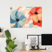 Esthetische bloemen schilderen poster (Thuiskantoor)