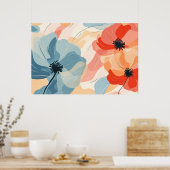 Esthetische bloemen schilderen poster (Keuken)