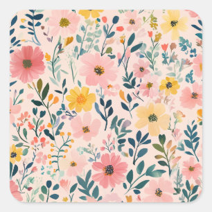Esthetische Bloemen Sticker voor Verpakking Mail