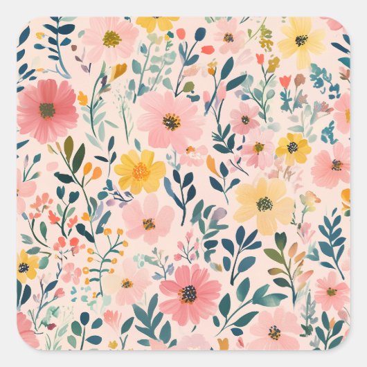 Esthetische Bloemen Sticker voor Verpakking Mail (Voorkant)