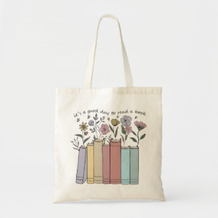 Esthetische bloemenboeken Het is een goede dag om Tote Bag