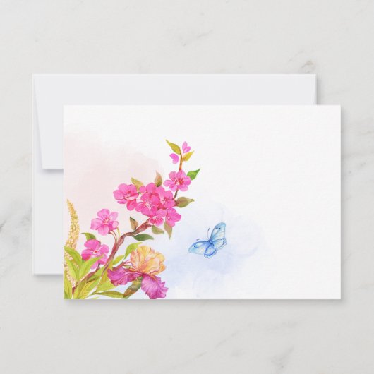 Esthetische bloemenbruiloft kaart (Achterkant)