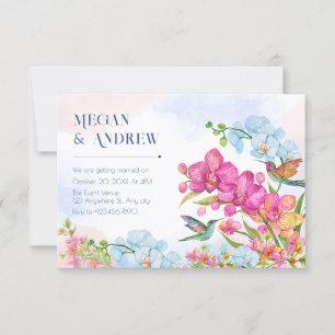Esthetische bloemenbruiloft kaart