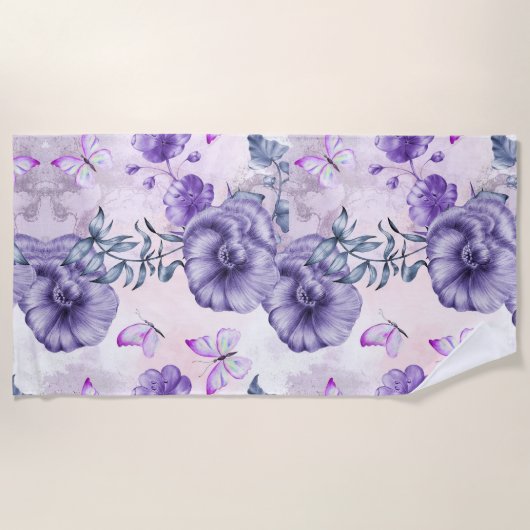 Esthetische bloemendouche gordijn strandhanddoek strandlaken (Voorkant)