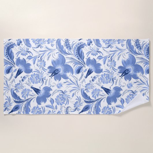 Esthetische bloemendouche gordijn strandhanddoek strandlaken (Voorkant)