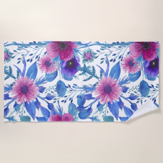 Esthetische bloemendouchegordijn strandlaken (Voorkant)