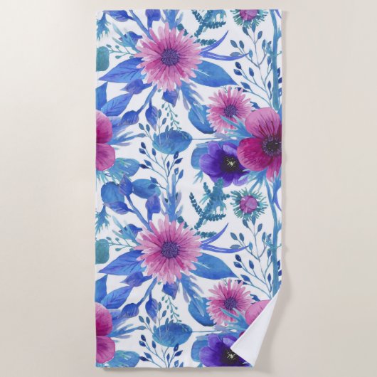 Esthetische bloemendouchegordijn strandlaken (Voorkant)