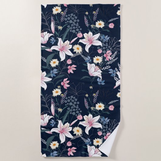 Esthetische bloemendouchegordijn strandlaken (Voorkant)