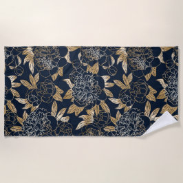 Esthetische bloemendouchegordijn strandlaken