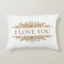 Esthetische bloemenkussen "Love You" – Voor- en ac Accent Kussen