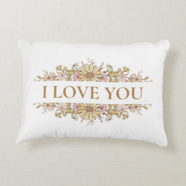 Esthetische bloemenkussen "Love You" – Voor- en ac Accent Kussen