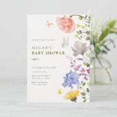 Esthetische bloementuin baby shower kaart (Staand voorkant)