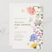 Esthetische bloementuin baby shower kaart (Voorkant / Achterkant)