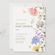 Esthetische bloementuin baby shower