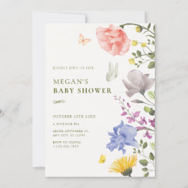 Esthetische bloementuin baby shower kaart