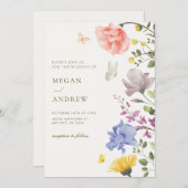Esthetische bloementuin bruiloft kaart (Voorkant / Achterkant)