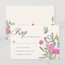 Esthetische bloementuin RSVP kaartje