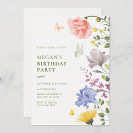 Esthetische bloementuin verjaardag kaart