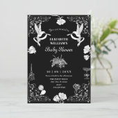 Esthetische bloemige eettafel baby shower kaart (Staand voorkant)