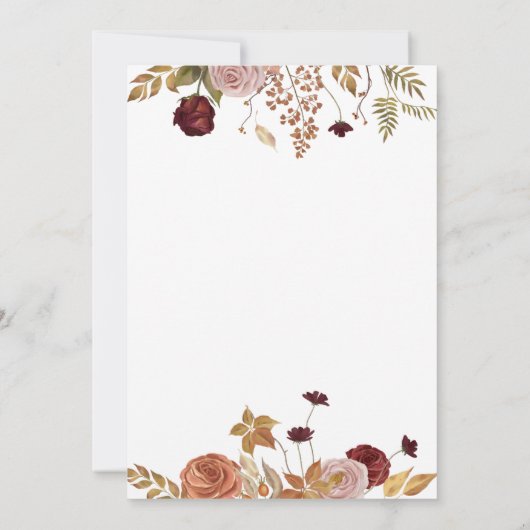 Esthetische bloemige Friendsgiving diner uitnodigi Kaart (Achterkant)