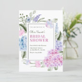 Esthetische bloemige hortensia bruidsshower kaart (Staand voorkant)