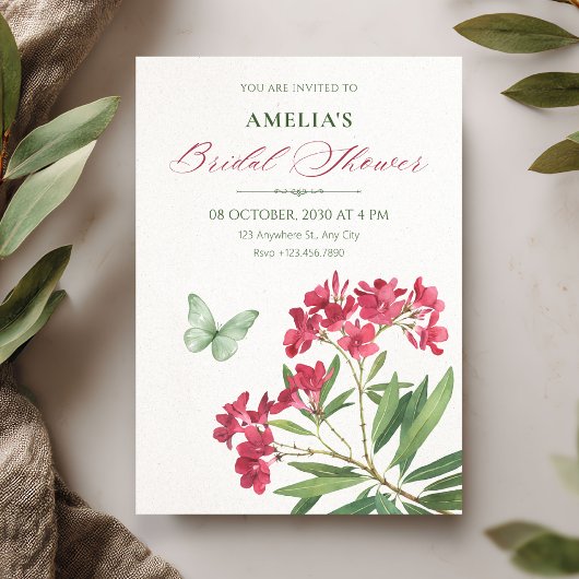 Esthetische bloemrijke bruidsshower kaart