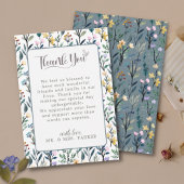 Esthetische bloemrijke handgeschreven script bruil bedankkaart