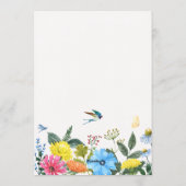 Esthetische bloemrijke tuinbruiloft kaart (Achterkant)