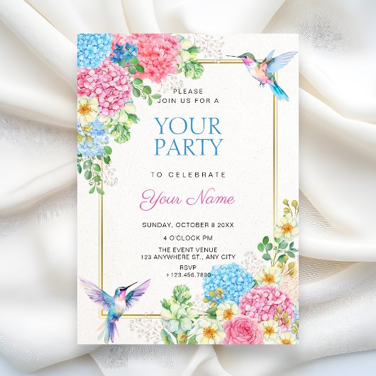 Esthetische bloemrijke vogel  kaart