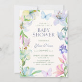 Esthetische bloemvlinders babyshower kaart (Voorkant)