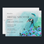 Esthetische Blue Peacock Bird vrijgezellenfeest Kaart<br><div class="desc">Esthetische blauwe pauw vogel</div>