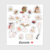 Esthetische boek- en bloemstickers sticker (Vel)