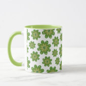 Esthetische Boheemse Bloem Geometrische Naam Groen Mok (Links)