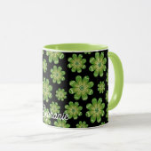 Esthetische Boheemse Bloem Geometrische Naam Zwart Mok (Voorkant rechts)