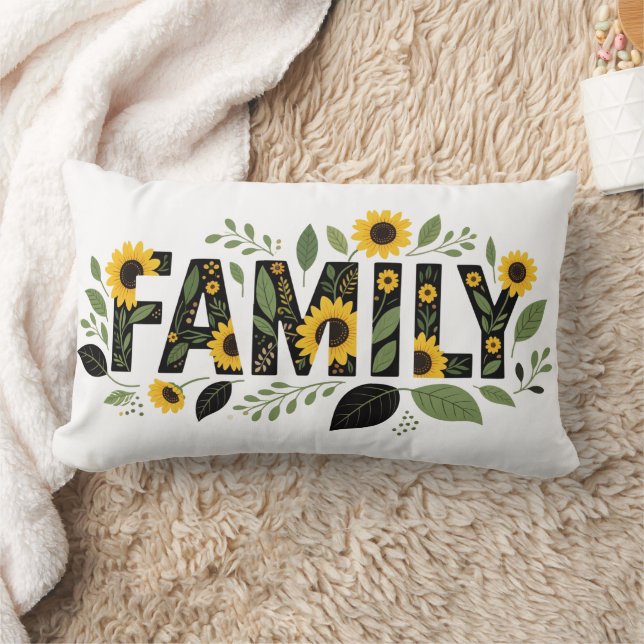 Esthetische Boho Floral Family typografie Kussen (Deken)