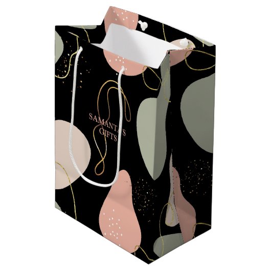 Esthetische Boho geometrische organische vormen pa Medium Cadeauzakje (Voorkant Gekanteld)