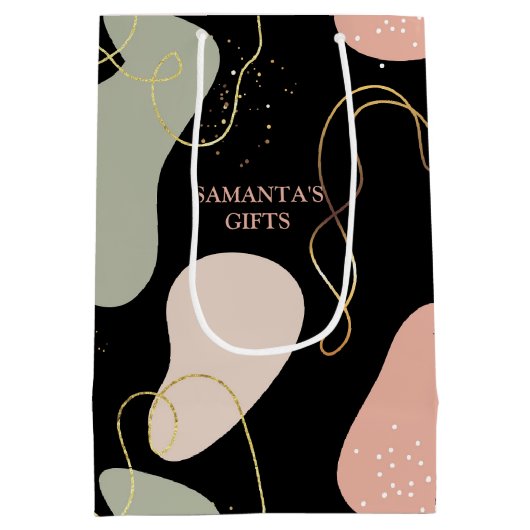 Esthetische Boho geometrische organische vormen pa Medium Cadeauzakje (Achterkant)