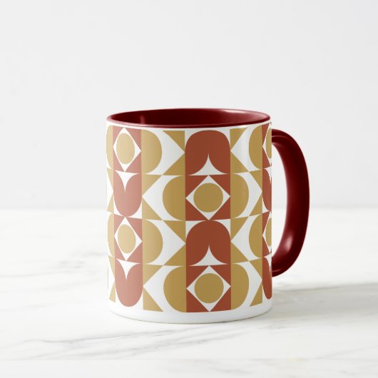 Esthetische boho stijl kleurrijk geometrisch patro mok (Voorkant rechts)