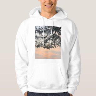 Esthetische boom silhouet tegen pastel zonsonderga hoodie