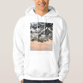 Esthetische boom silhouet tegen pastel zonsonderga hoodie