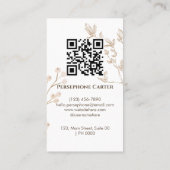 Esthetische Botanische Gouden Bloem Zachte Beige S Visitekaartje (Achterkant)