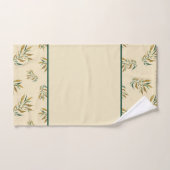 Esthetische botanische patroon goud en groene twij bad handdoek (Handdoek)