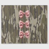 Esthetische Bottomland Camo Baby Roze linten & str Cadeaupapier (Vlak)