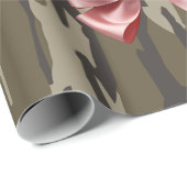 Esthetische Bottomland Camo Baby Roze linten & str Cadeaupapier (Rol Hoek)
