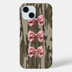 Esthetische Bottomland Camo Baby Roze linten & str iPhone 15 Case